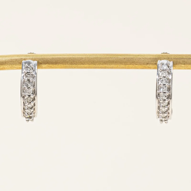 Hoop earrings with gold accents for a warm, elegant statement piece-Diamond Half Hugie Earrings | 0.40ctw |