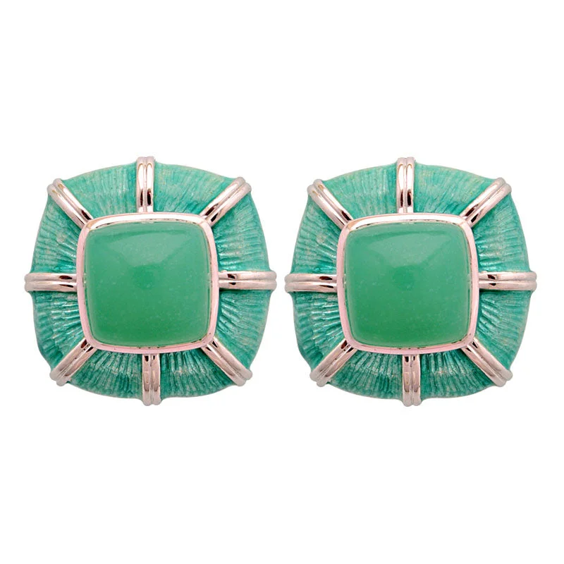 Hoop earrings with gold accents for a warm, elegant statement piece-Earrings-Chrysoprase (Enamel)