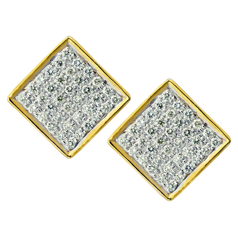 Hoop earrings with textured gold for a refined and sophisticated aesthetic-Earrings-Diamond