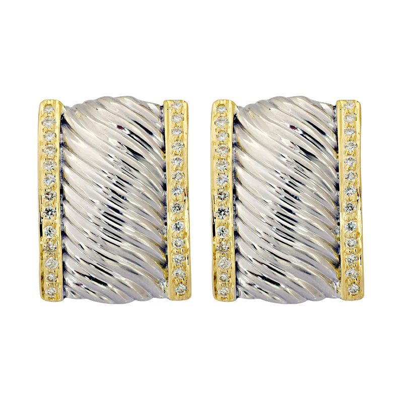 Hoop earrings with enamel stripes for a colorful and eye-catching design-Earrings-Diamond