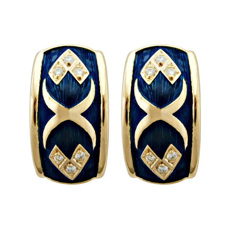 Large hoop earrings for a bold and statement-making fashion accessory-Earrings-Diamond (Enamel)