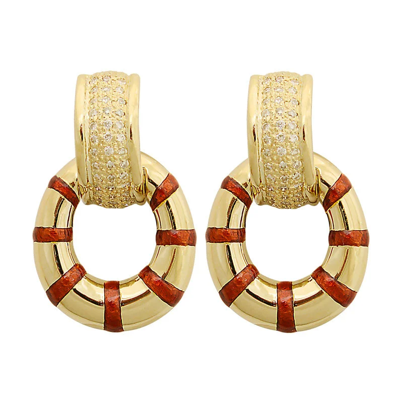 Best hoop earrings with baroque pearls for a luxurious and elegant vibe-Earrings-Diamond (Enamel)