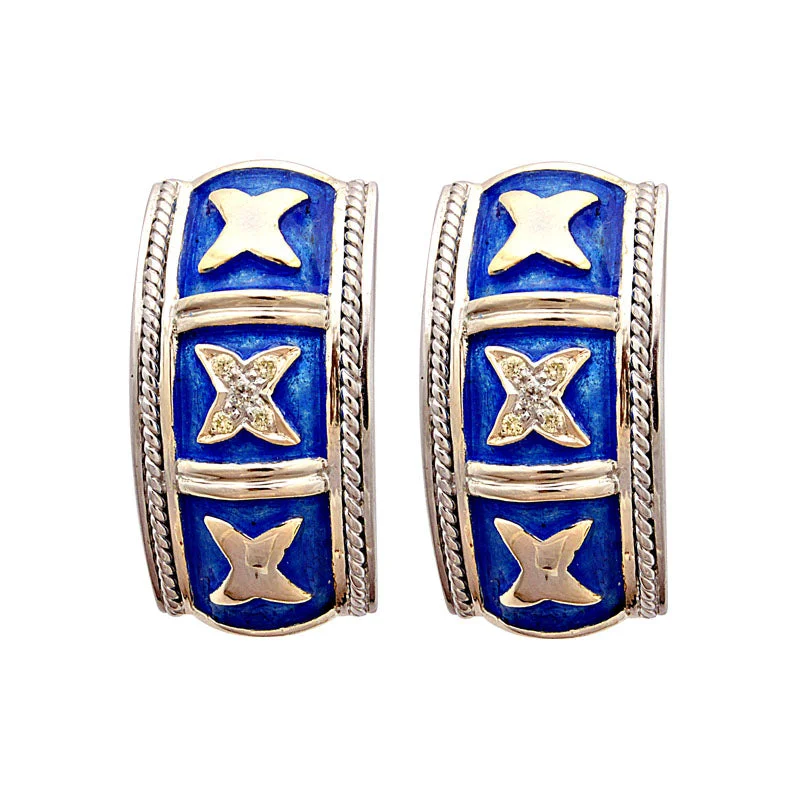 Medium hoop earrings for an everyday look with the perfect balance of style-Earrings-Diamond (Enamel)