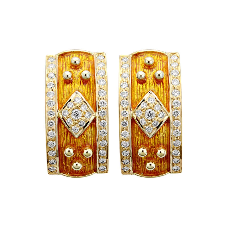 Best hoop earrings with tribal designs for a cultural and exotic aesthetic-Earrings-Diamond (Enamel)