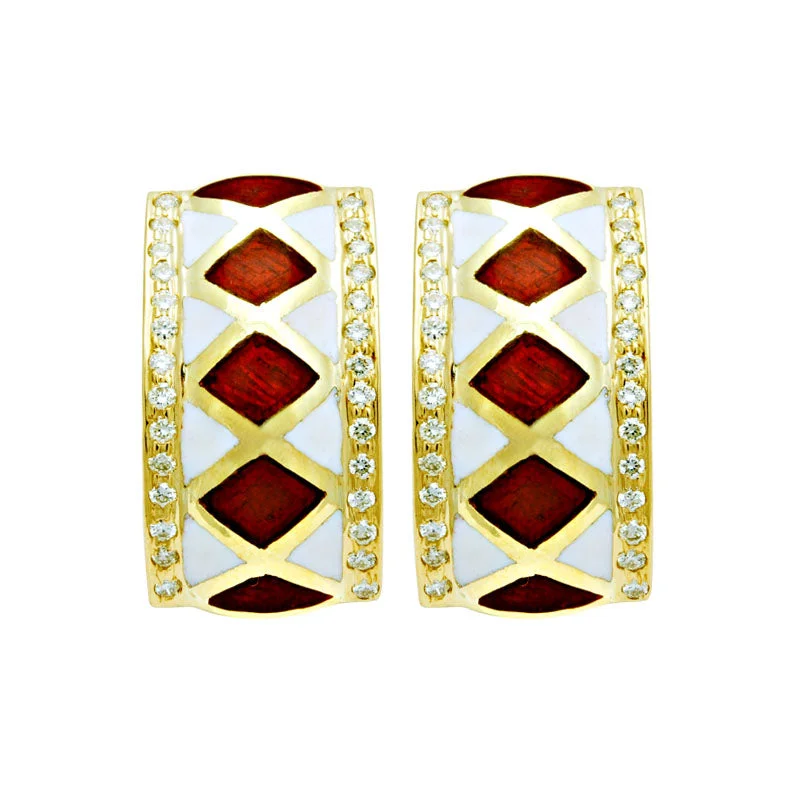 Best hoop earrings with twisted rope designs for a nautical-inspired style-Earrings-Diamond (Enamel)