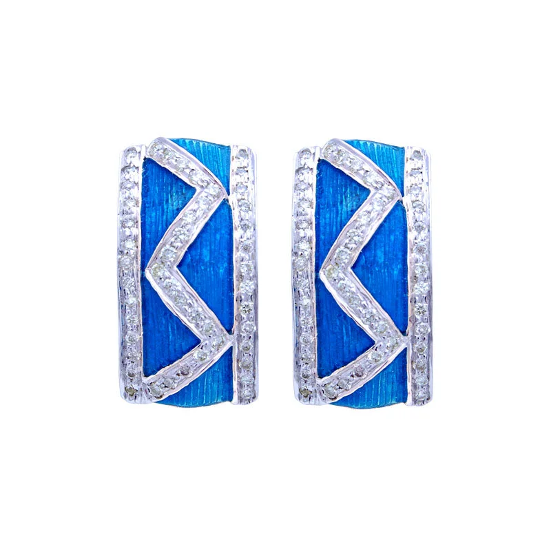 Classic hoop earrings with a thin profile for a sleek and subtle style-Earrings-Diamond (Enamel)