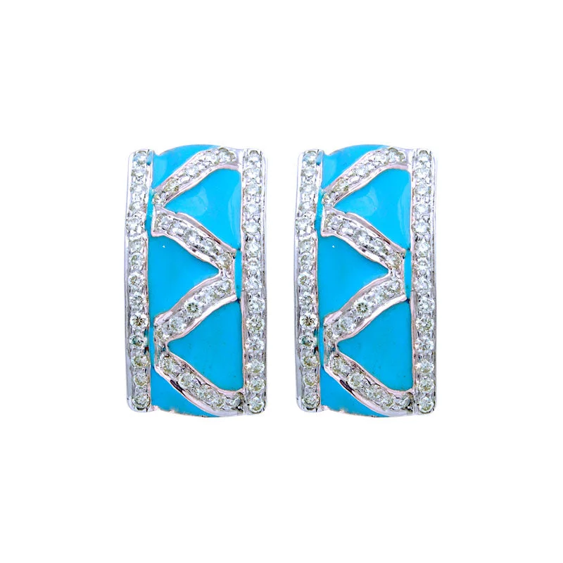 Hoop earrings with stacked layers for a bold and textured design-Earrings-Diamond (Enamel)