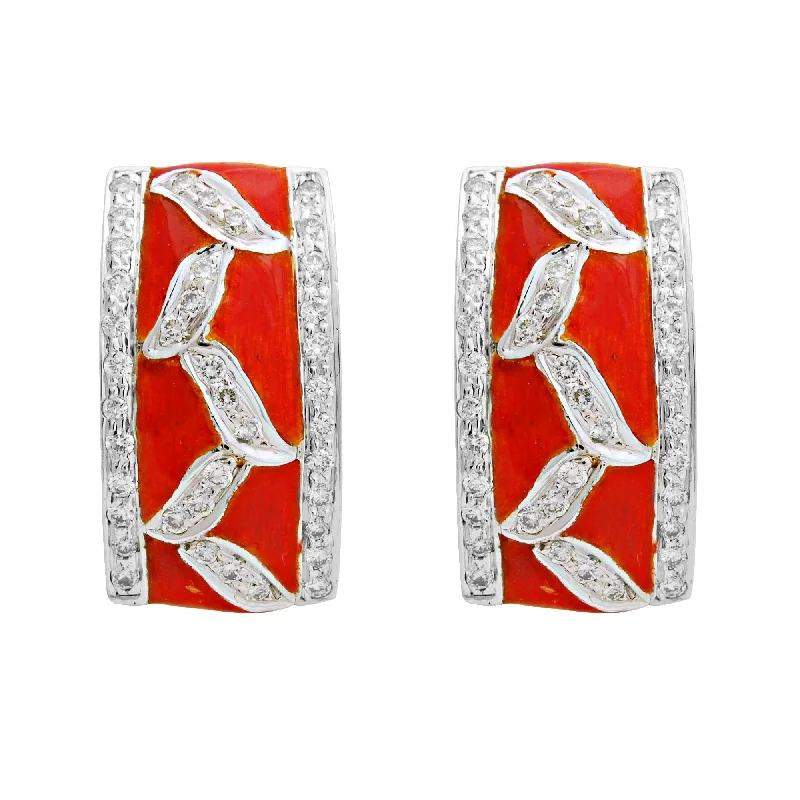 Best hoop earrings with enamel details for a colorful and modern look-Earrings-Diamond (Enamel)