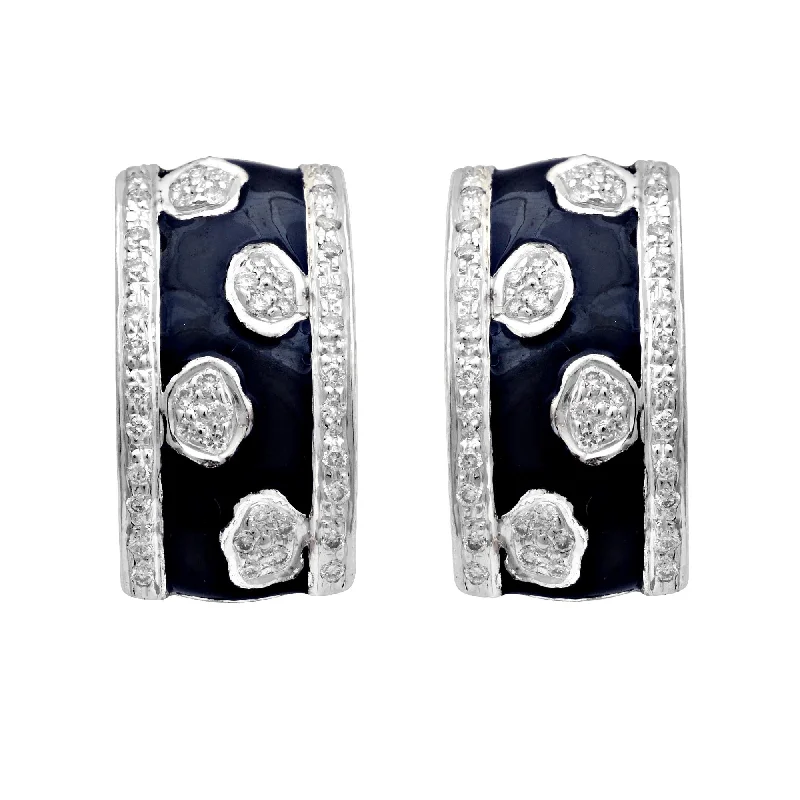 Best hoop earrings with geometric cuts for a sharp, modern appeal-Earrings-Diamond (Enamel)