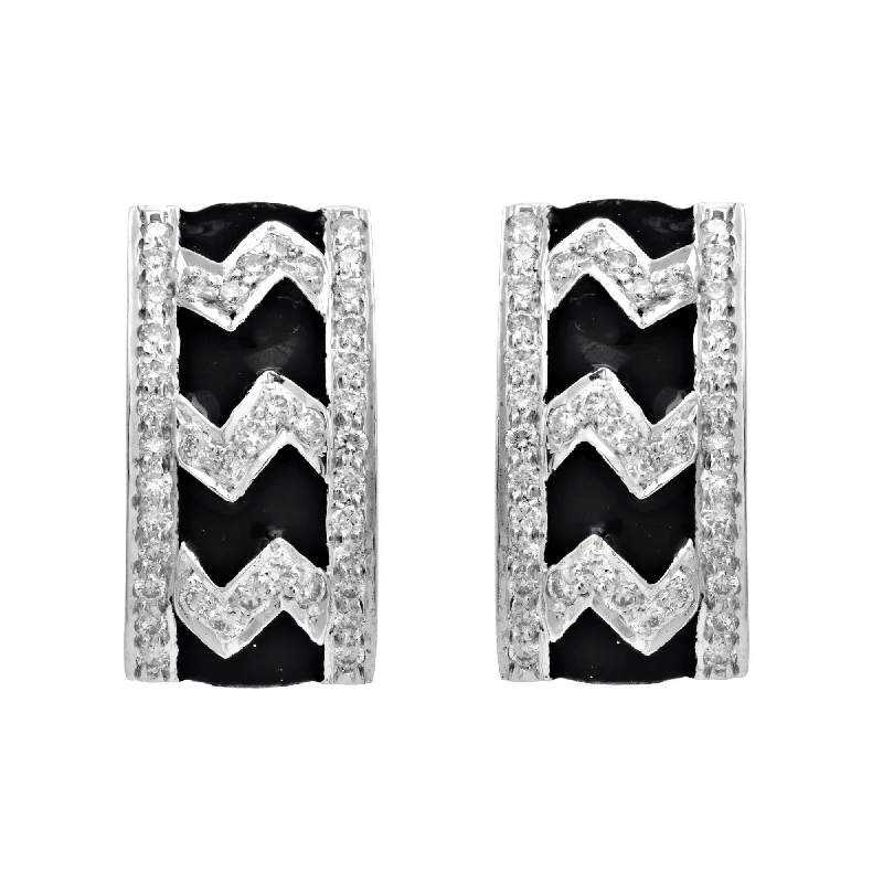 Hoop earrings with circle designs for a classic and timeless shape-Earrings-Diamond (Enamel)