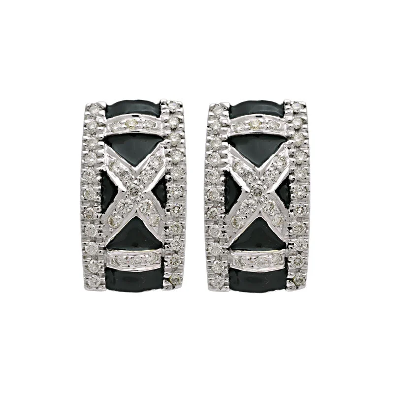 Best hoop earrings with vintage-style detailing for a nostalgic and timeless look-Earrings-Diamond (Enamel)