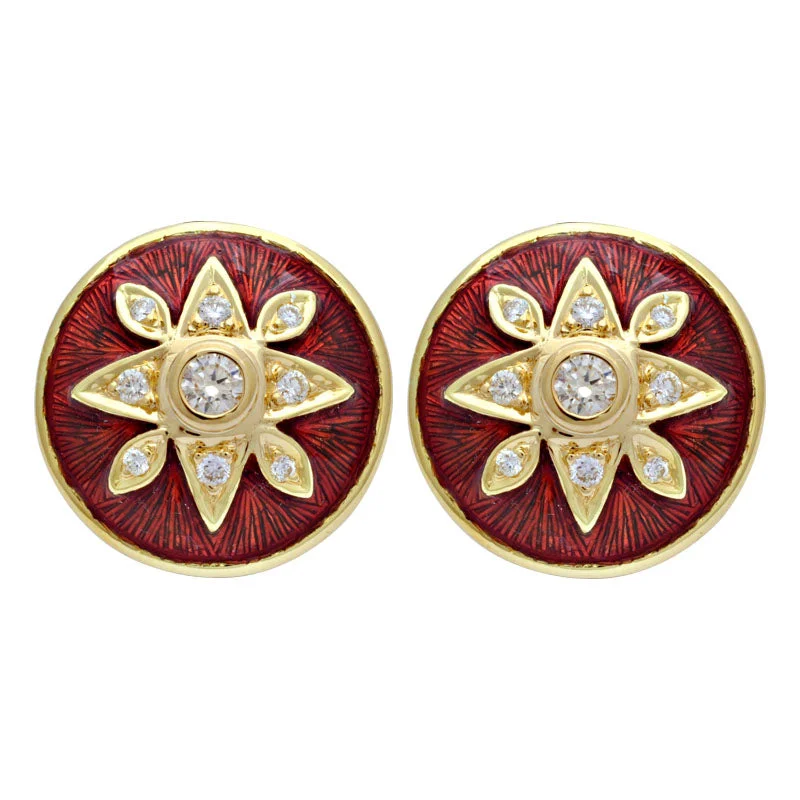 Hoop earrings with intricate designs for a unique and artistic appearance-Earrings-Diamond (Enamel)