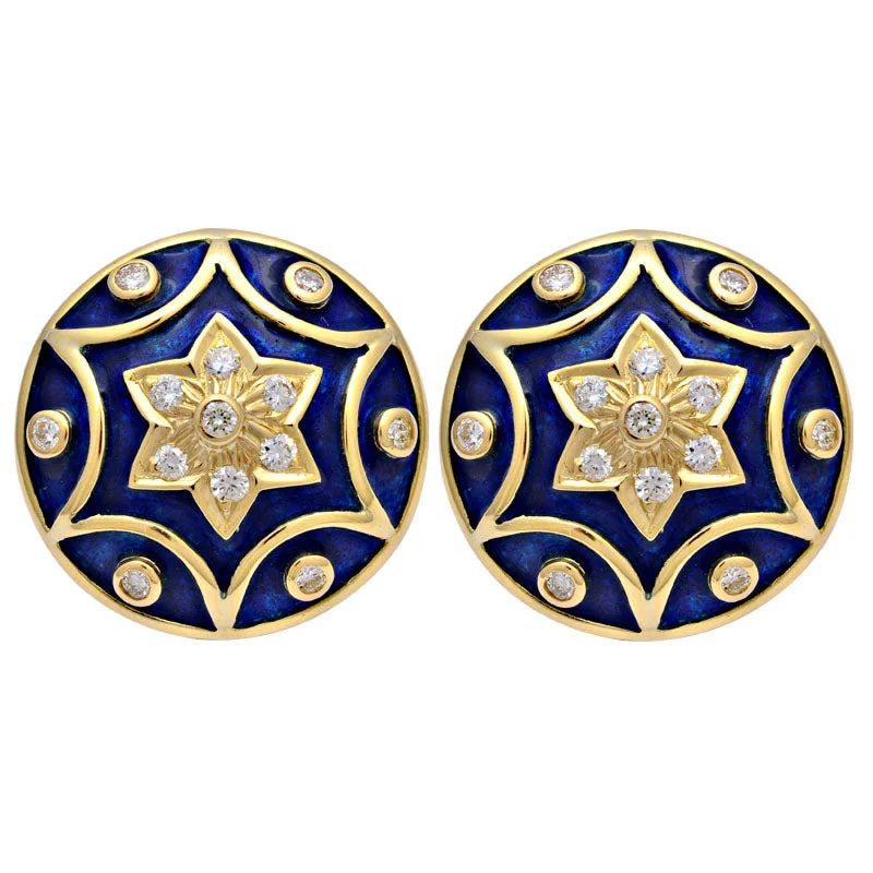 Best hoop earrings with crescent-shaped designs for a bold, moon-inspired style-Earrings-Diamond (Enamel)