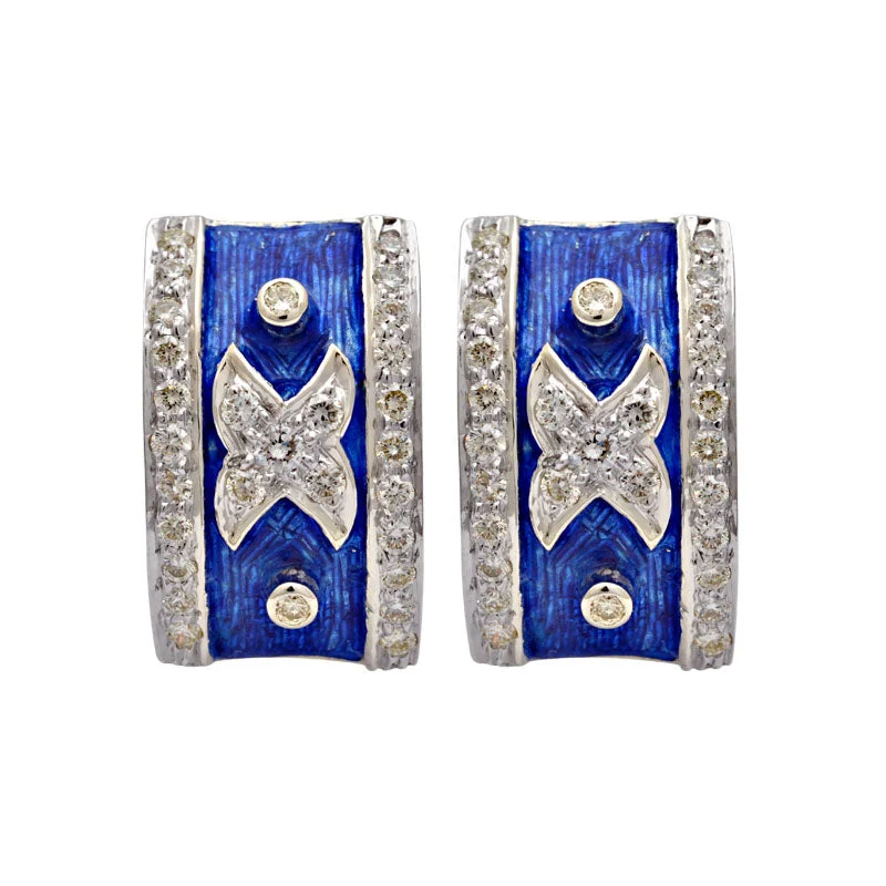 Large hoop earrings for a bold and statement-making fashion accessory-Earrings-Diamond (Enamel)