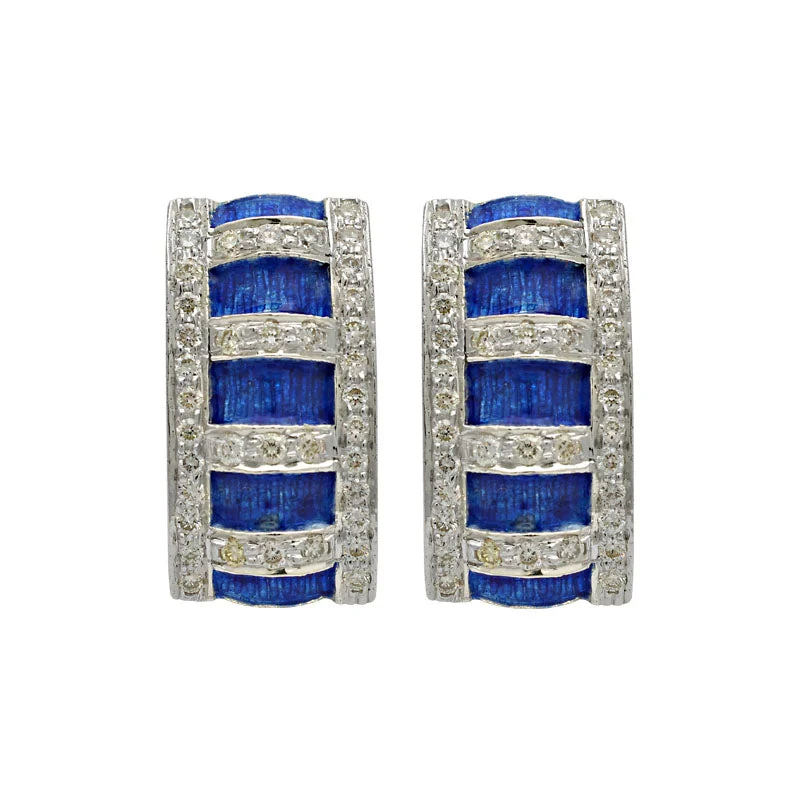 Best hoop earrings with smooth ceramic finishes for a polished, clean style-Earrings-Diamond (Enamel)