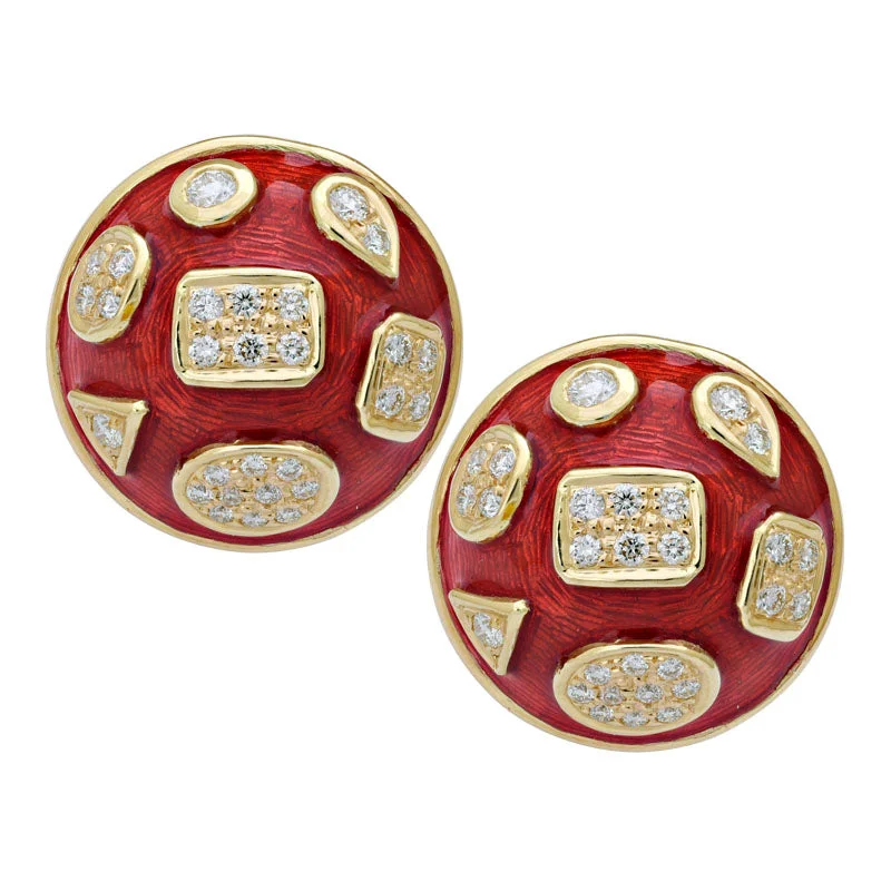 Best hoop earrings with crescent-shaped designs for a bold, moon-inspired style-Earrings-Diamond (Enamel)