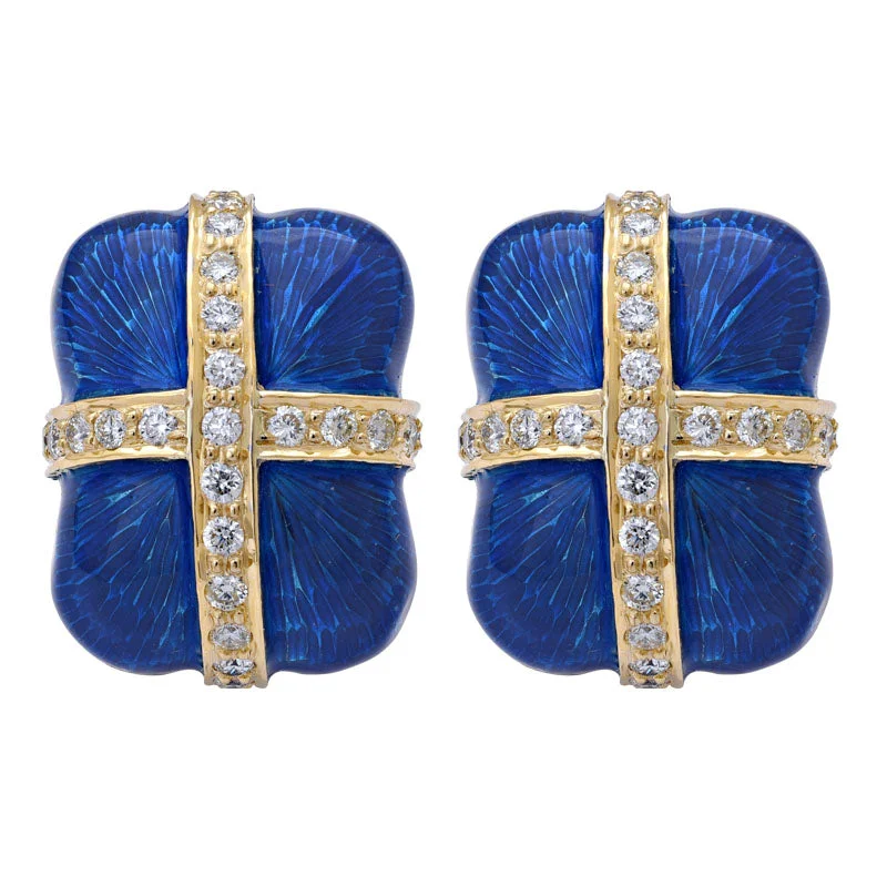 Hoop earrings with circle designs for a classic and timeless shape-Earrings-Diamond (Enamel)