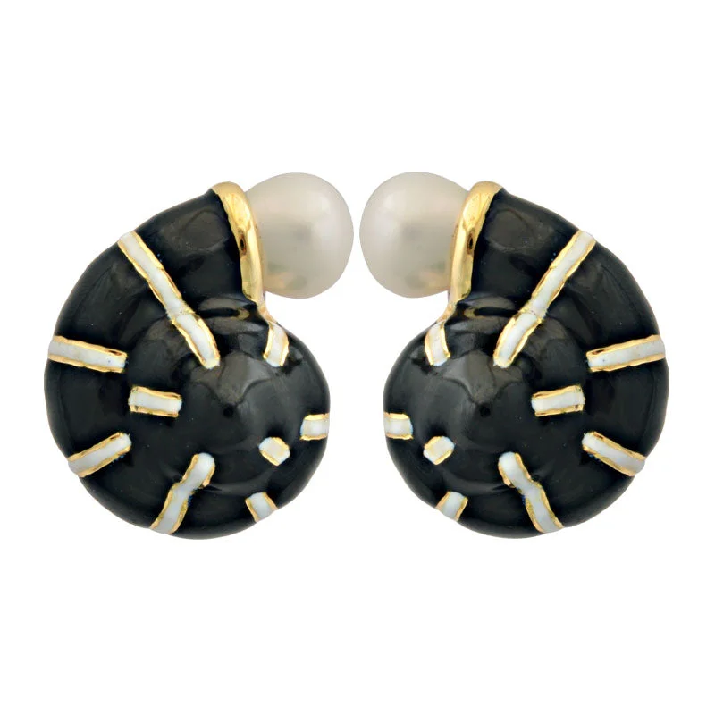 Hoop earrings with a chunky design for a bold and trendy statement-Earrings-Pearl (Enamel)