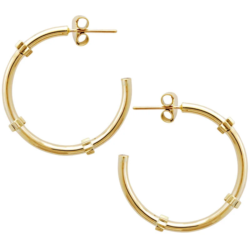 Best hoop earrings with asymmetrical designs for a fashion-forward, avant-garde look-Earrings-Plain Gold