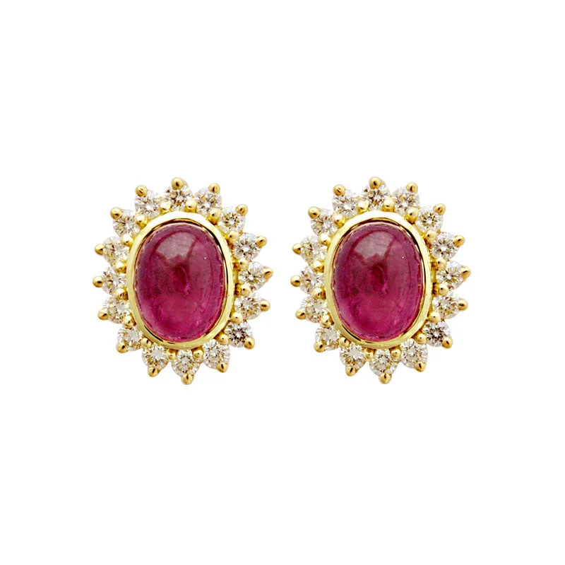 Hoop earrings with oversized designs for a bold, fashion-forward statement-Earrings-Rubellite and Diamond