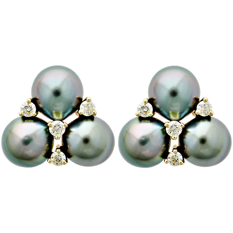 Hoop earrings with luxe velvet finishes for a rich and luxurious touch-Earrings-South Sea Pearl and Diamond