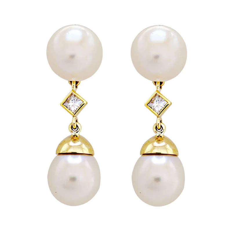 Best hoop earrings with minimal embellishments for a sleek and modern look-Earrings-South Sea Pearl and Diamond