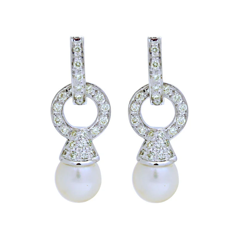 Best hoop earrings with matte finish for a sophisticated, understated design-Earrings-South Sea Pearl and Diamond