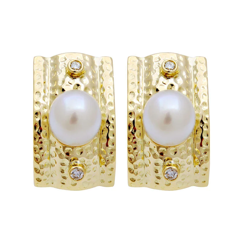 Best hoop earrings with custom designs for a personalized, unique accessory-Earrings-South Sea Pearl and Diamond