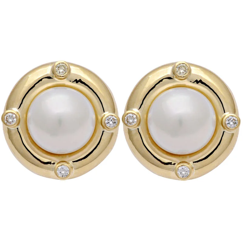 Best hoop earrings with detachable studs for a versatile and adjustable accessory-Earrings-South Sea Pearl and Diamond