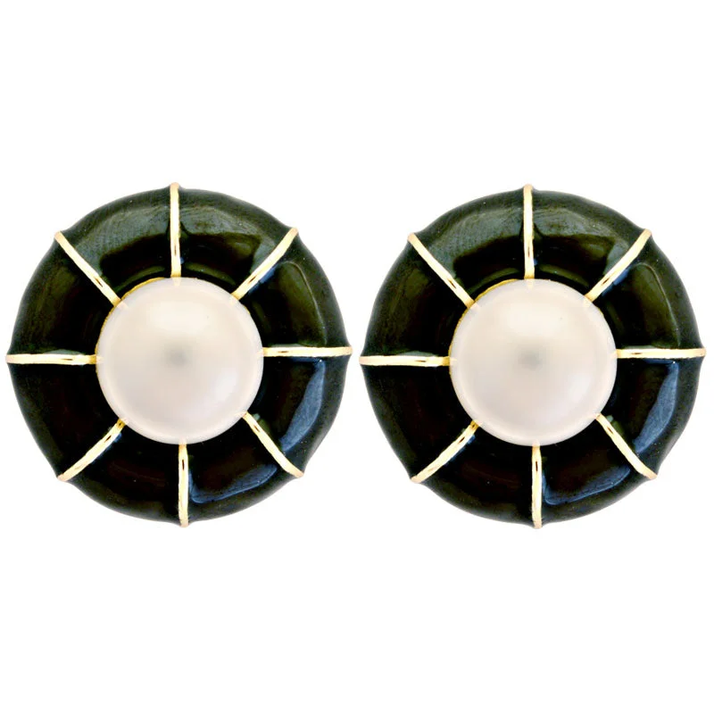 Best hoop earrings with geometric triangle shapes for a modern, chic design-Earrings-South Sea Pearl (Enamel)