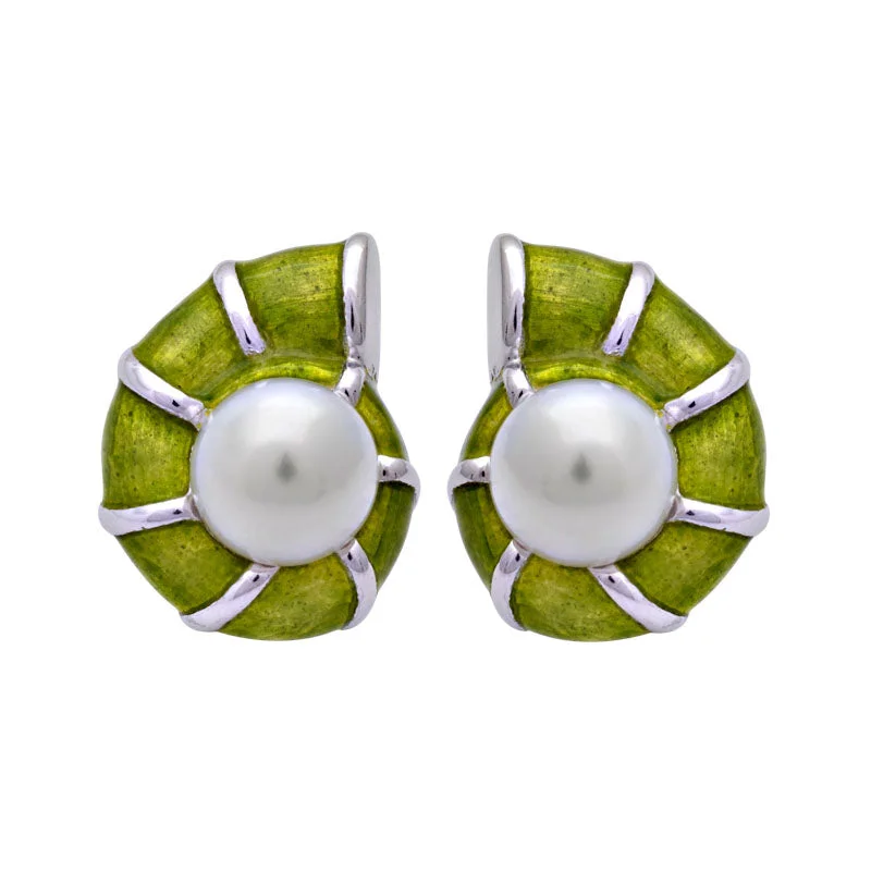 Best hoop earrings with Swarovski crystals for added sparkle and luxury-Earrings-South Sea Pearl (Enamel)