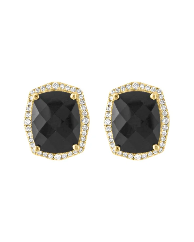 Best hoop earrings with minimal embellishments for a sleek and modern look-Effy Fine Jewelry 14K 4.00 ct. tw. Diamond & Onyx Earrings