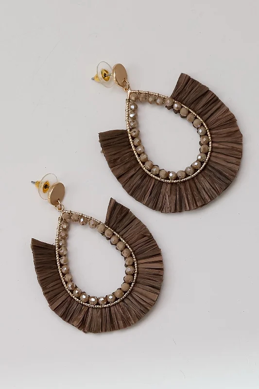 Hoop earrings with stacked layers for a bold and textured design-Ellie Fringe Statement Earrings