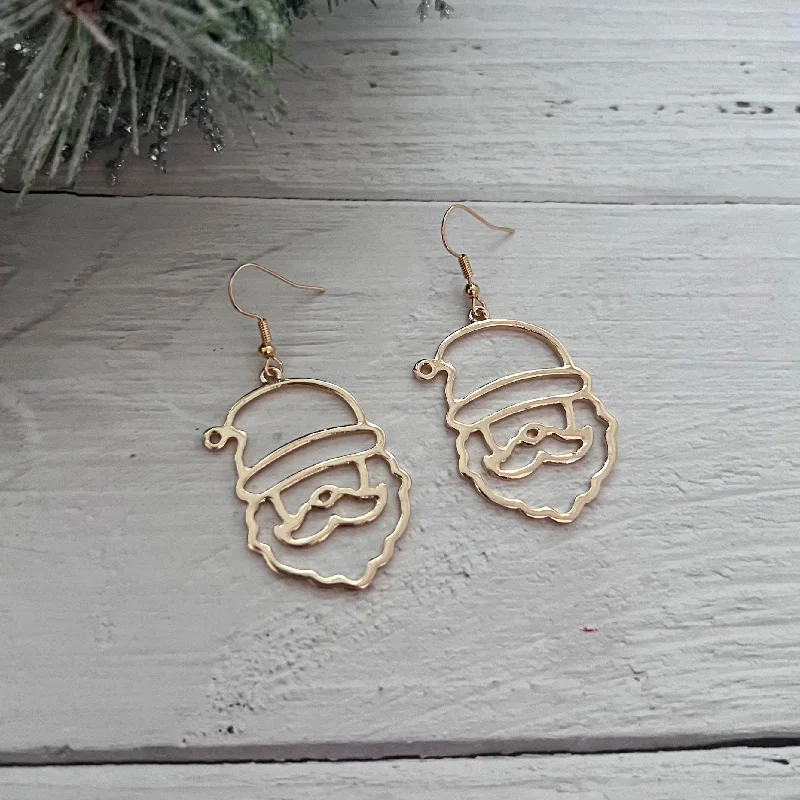 Best hoop earrings with stacked layers for a dimensional and bold look-Hollow Santa Silhouette Earrings