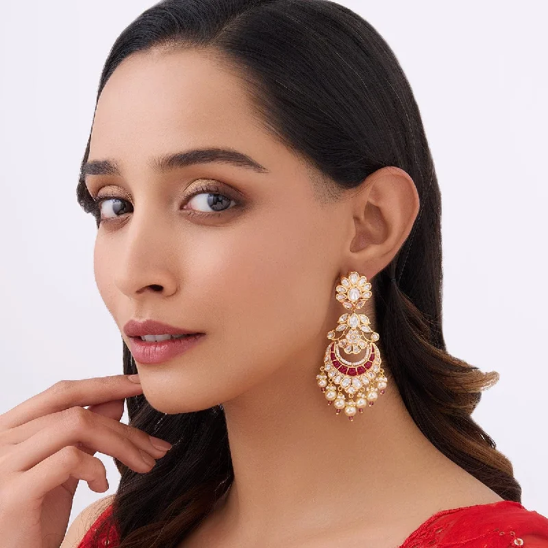 Hoop earrings with infinity loop designs for a continuous and eternal shape-Kundan Earring 164026