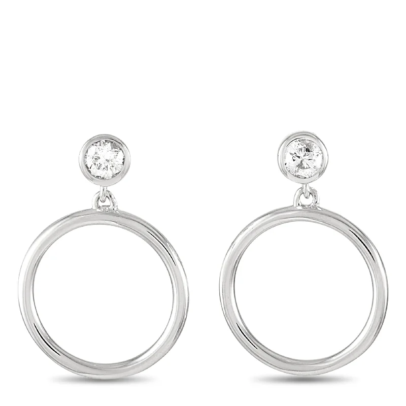 Hoop earrings with textured gold for a refined and sophisticated aesthetic-LB Exclusive 14K White Gold 0.18 ct Diamond Earrings