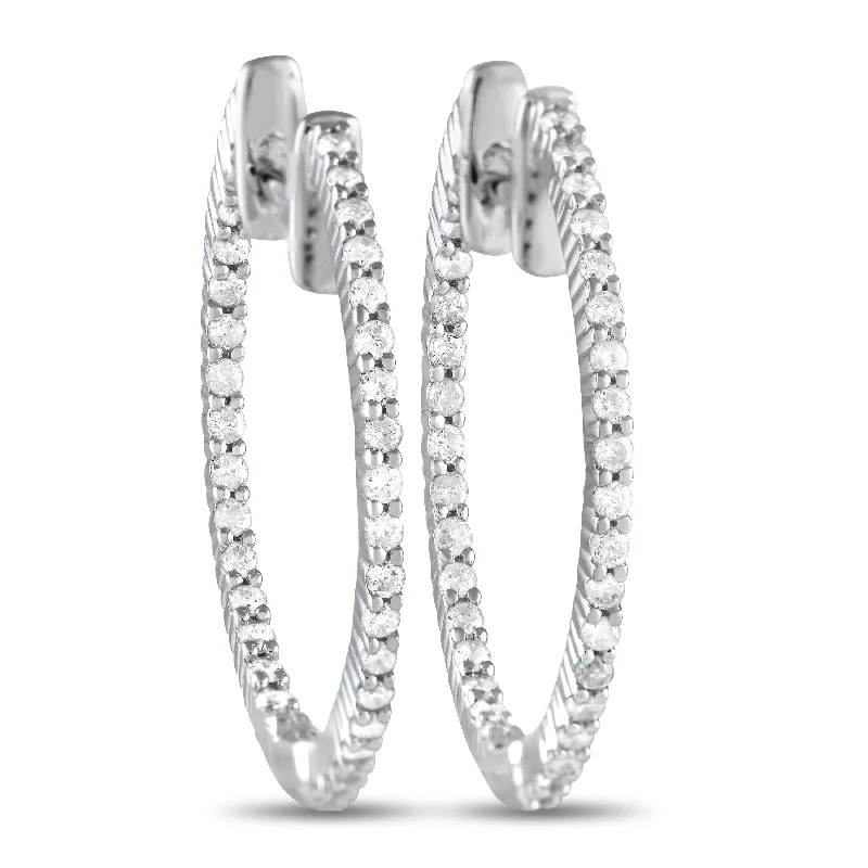 Best hoop earrings with gold for a luxurious and timeless look-LB Exclusive 14K White Gold 0.55ct Diamond Inside-Out Hoop Earrings