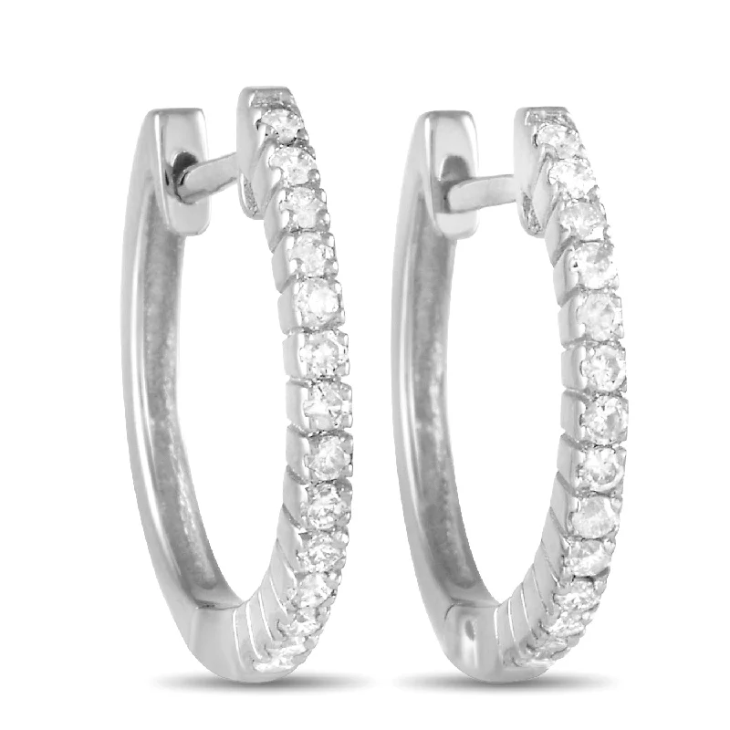 Hoop earrings with floral motifs for a feminine and nature-inspired look-LB Exclusive 14K Yellow Gold 0.27ct Diamond Hoop Earrings