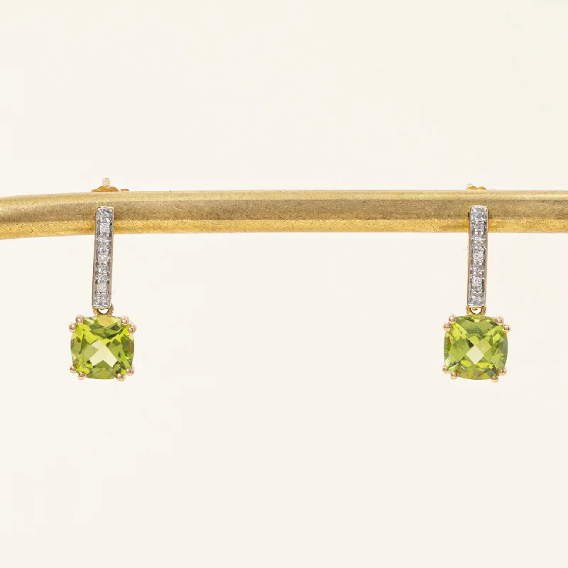 Small hoop earrings for a delicate and understated everyday wear-Peridot & Diamond Earrings | 2.00ctw, 0.02ctw |