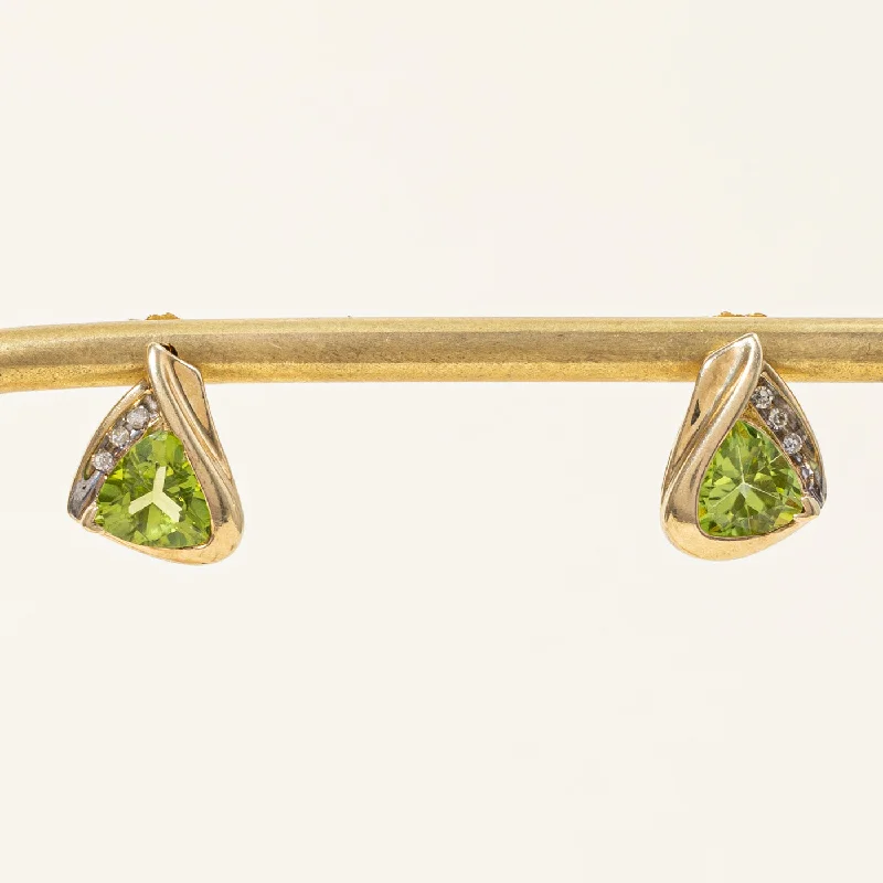 Best hoop earrings with Swarovski crystals for added sparkle and luxury-Peridot & Diamond Earrings | 2.00ctw, 0.04ctw |