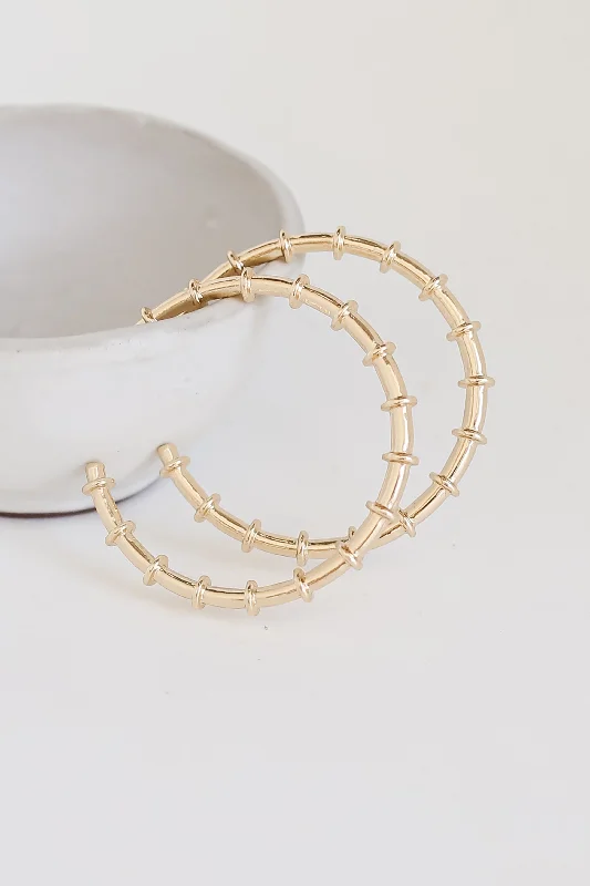 Hoop earrings with stacked layers for a bold and textured design-Phoebe Gold Hoop Earrings