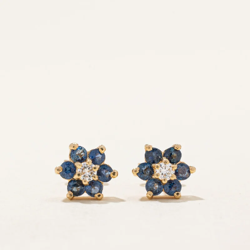 Best hoop earrings with satin ribbons for a soft, feminine appearance-Sapphire & Diamond Earrings | 0.60ctw, 0.10ctw |