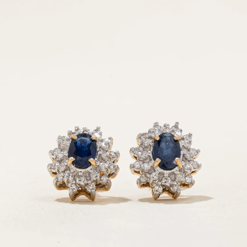 Best hoop earrings with sparkling cubic zirconia for a brilliant, budget-friendly effect-Sapphire & Diamond Earrings | 1.20ctw, 0.28ctw |