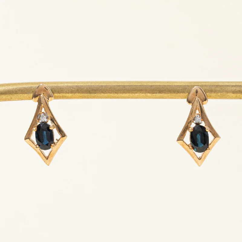 Best hoop earrings with turquoise stones for a bohemian-inspired vibe-Sapphire & Diamond Earrings | 1.30ctw, 0.02ctw |