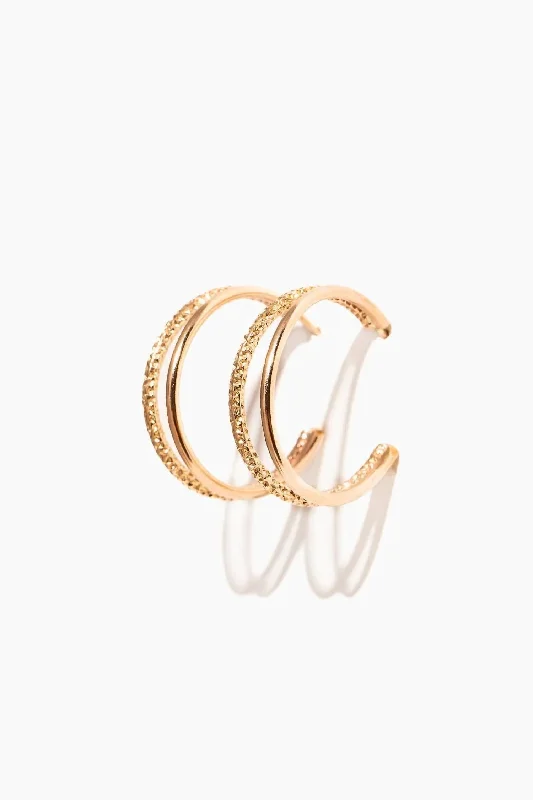 Best hoop earrings with infinity designs for a timeless and meaningful symbol-Sparkle Double Hoops In Gold