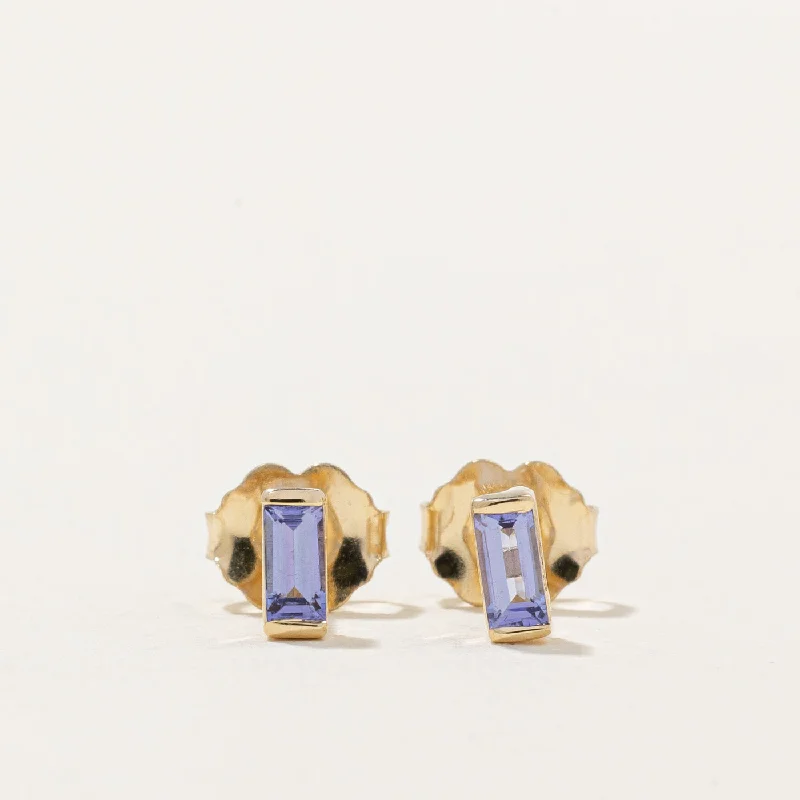 Hoop earrings with resin accents for a bold and colorful design-'100 Ways' Tanzanite Earrings | 0.24ctw |