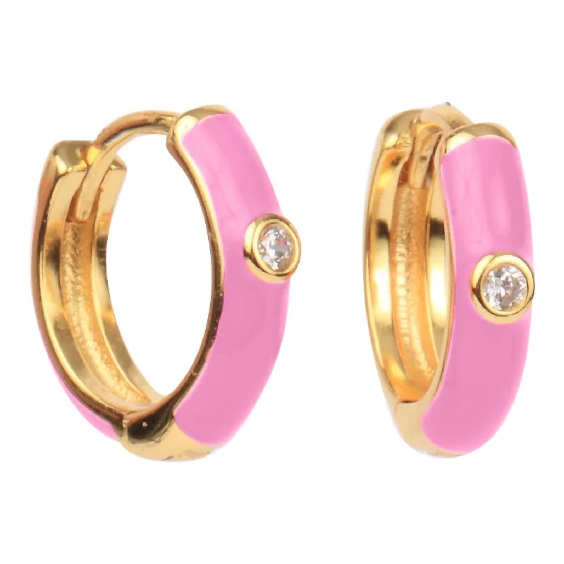 Best hoop earrings with Swarovski crystals for added sparkle and luxury-Women's 10 Things I Love About Hoops In Baby Pink