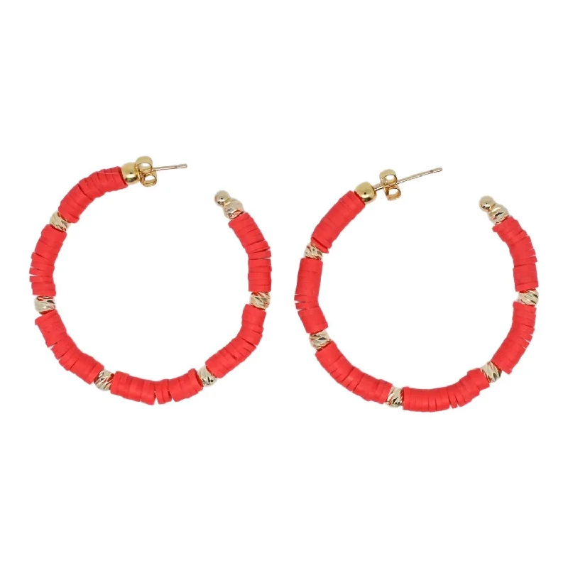 Best hoop earrings with sterling silver for an affordable and chic design-Women's "girls Just Want To Have Fun" Hoops In Red